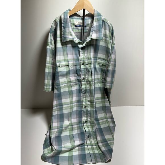 Magellan 3XL Men’s Green Plaid Short Sleeve Shirt Outdoors Gorp Core Plus Size - Picture 1 of 11